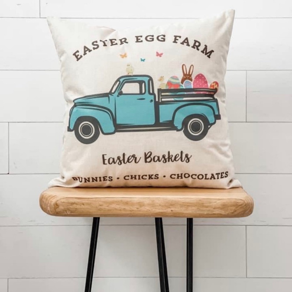 NEW Easter Egg Farm Pillow Cover